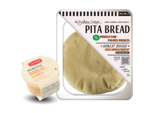 Pita Bread + Italian Garlic Hummus (Save Rs 45)
