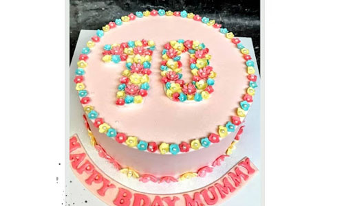 Floral digit cake