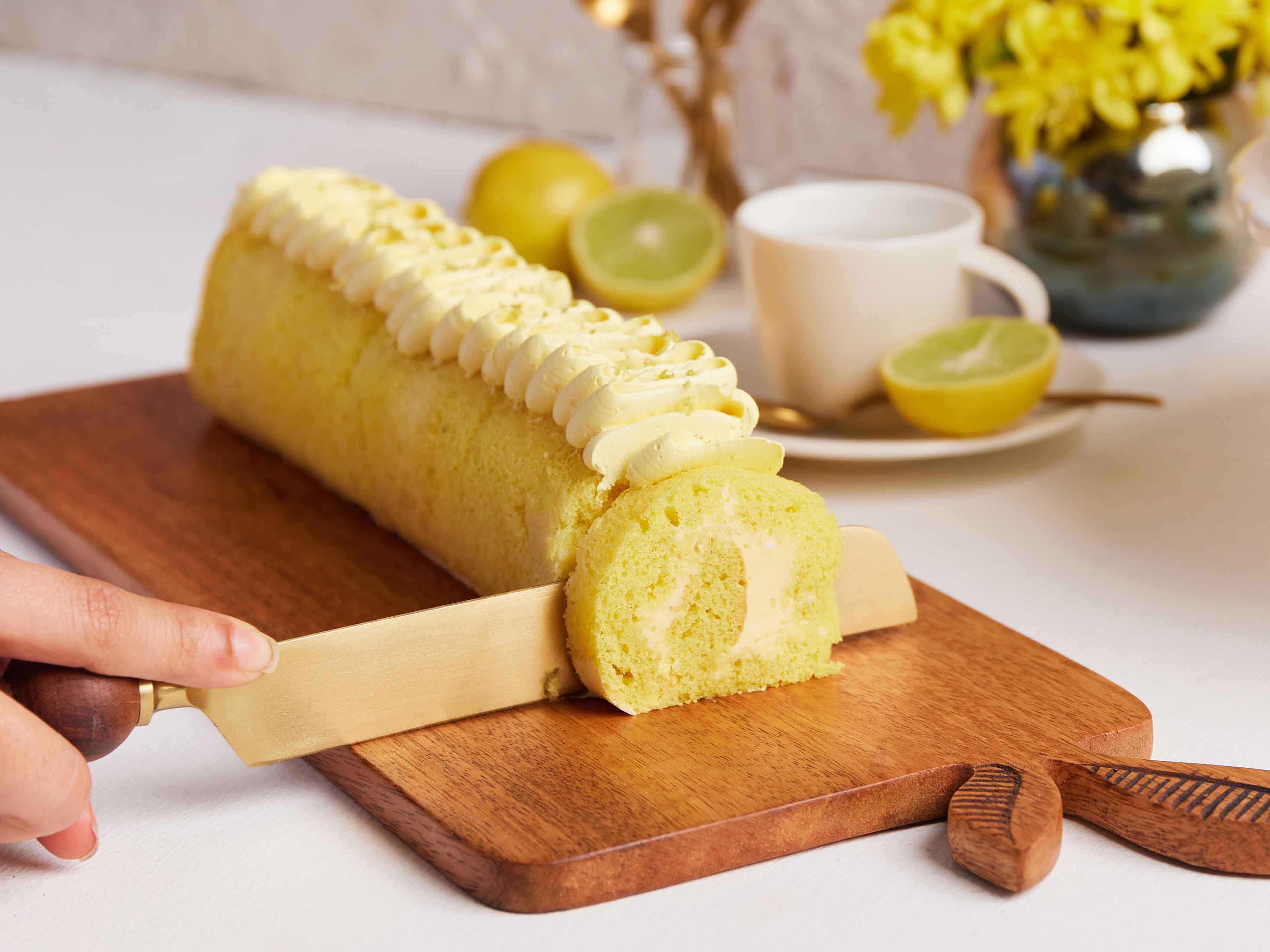 Lemon & Coconut Swiss Rolls