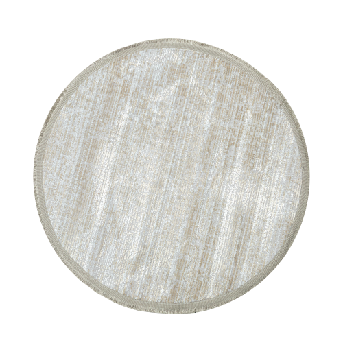 Turkish Pastel Grey Round Rug