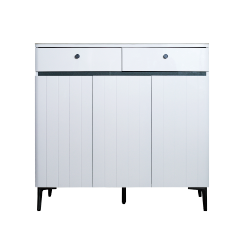 Marble Top 3 Door Shoe Cabinet
