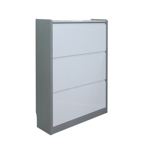 Marble Top Swing Door Shoe Cabinet White