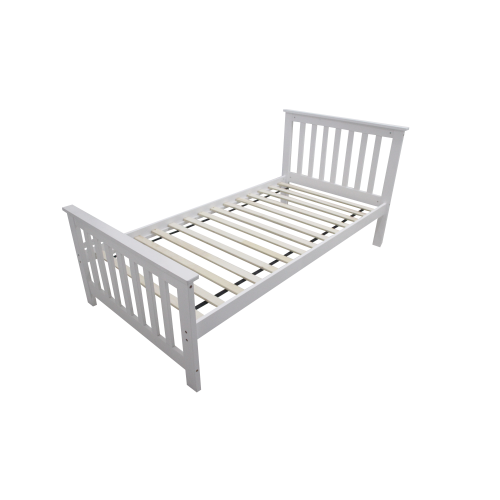 White Wooden Single Bed