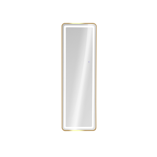 LED Stand Mirror Square Gold