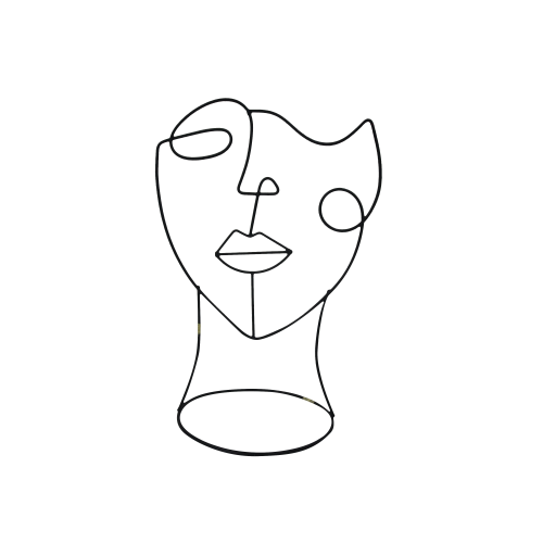 Abstract Metal Face Decor