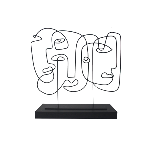 Abstract Metal Face Decor