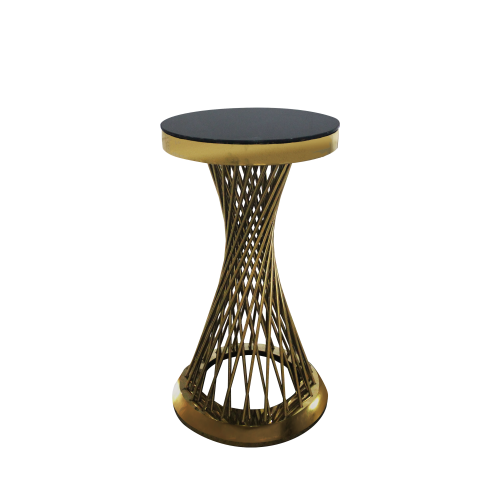 Table Round with Glass Top Gold