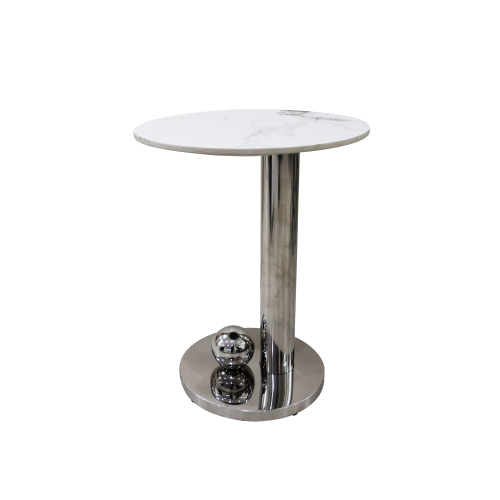Round Marble Top Coffee Table Silver
