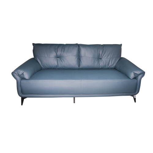 3 Seater Blue Leather Sofa