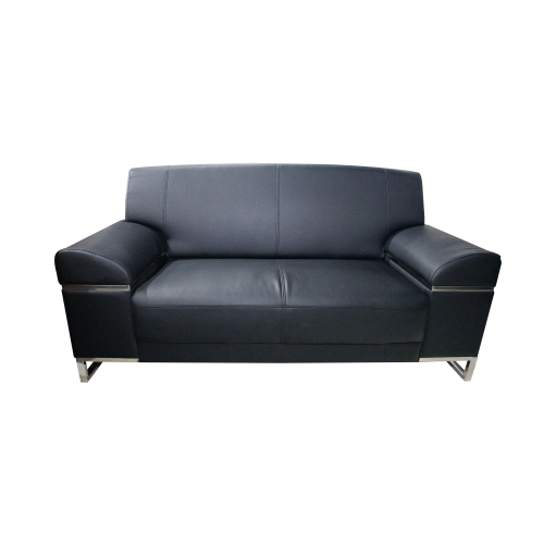 2 Seater Black Leather Sofa