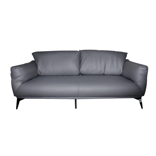 3 Seater Grey Leather Sofa