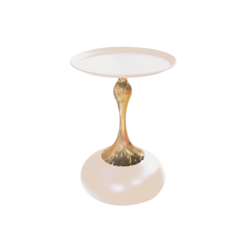 White & Gold Side Table