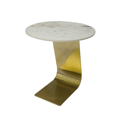 Marble Top Side Table Gold