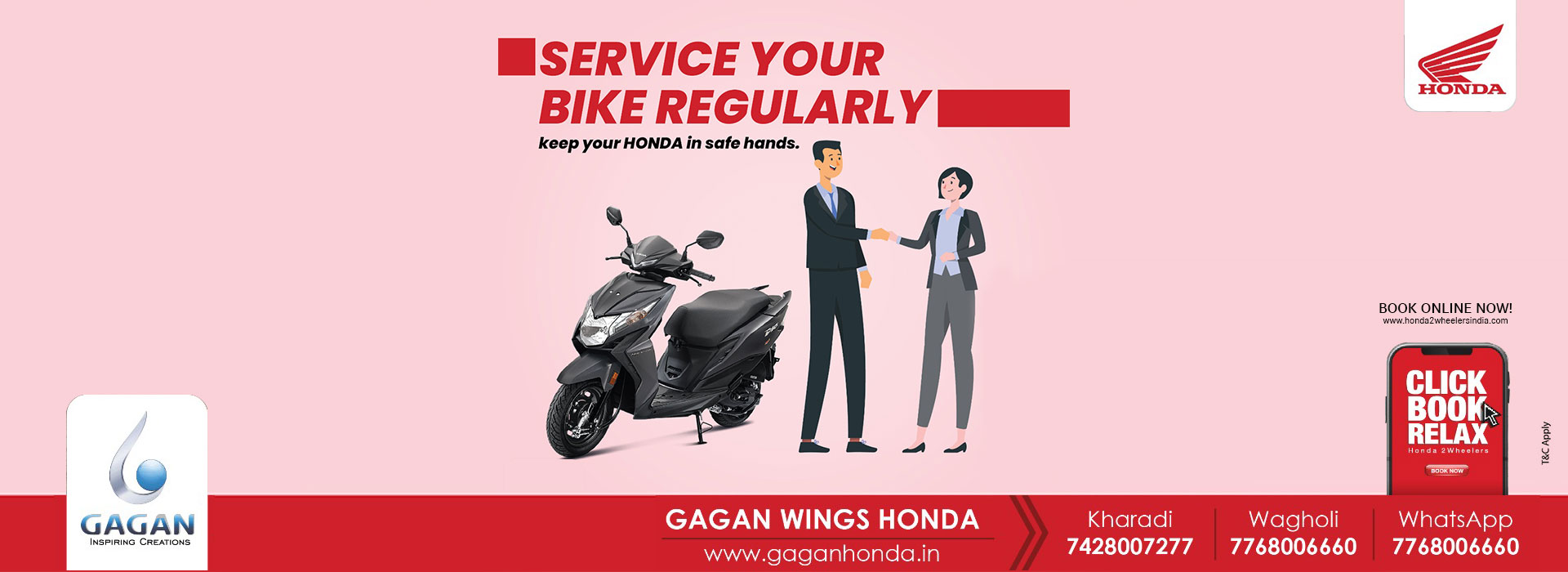 Gagan Wings Honda Authorized bike dealership serving and servicing in