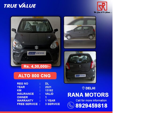 used MARUTI SUZUKI Alto 800 at New Delhi in Rana Motors