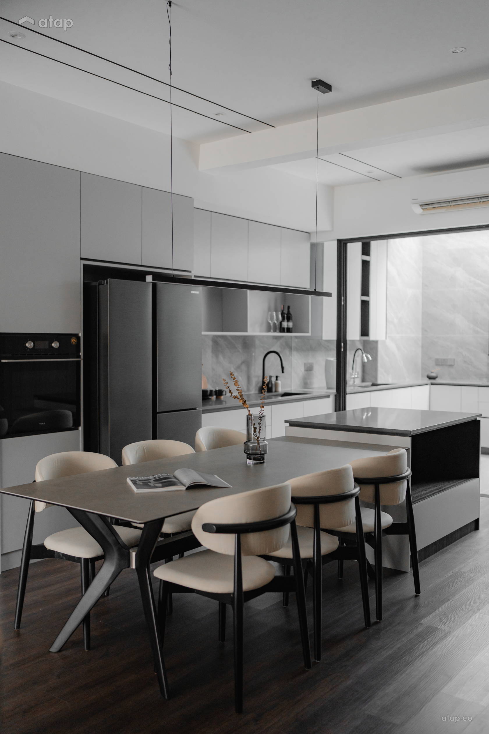 Contemporary Modern Dining Room Kitchen terrace design ideas & photos