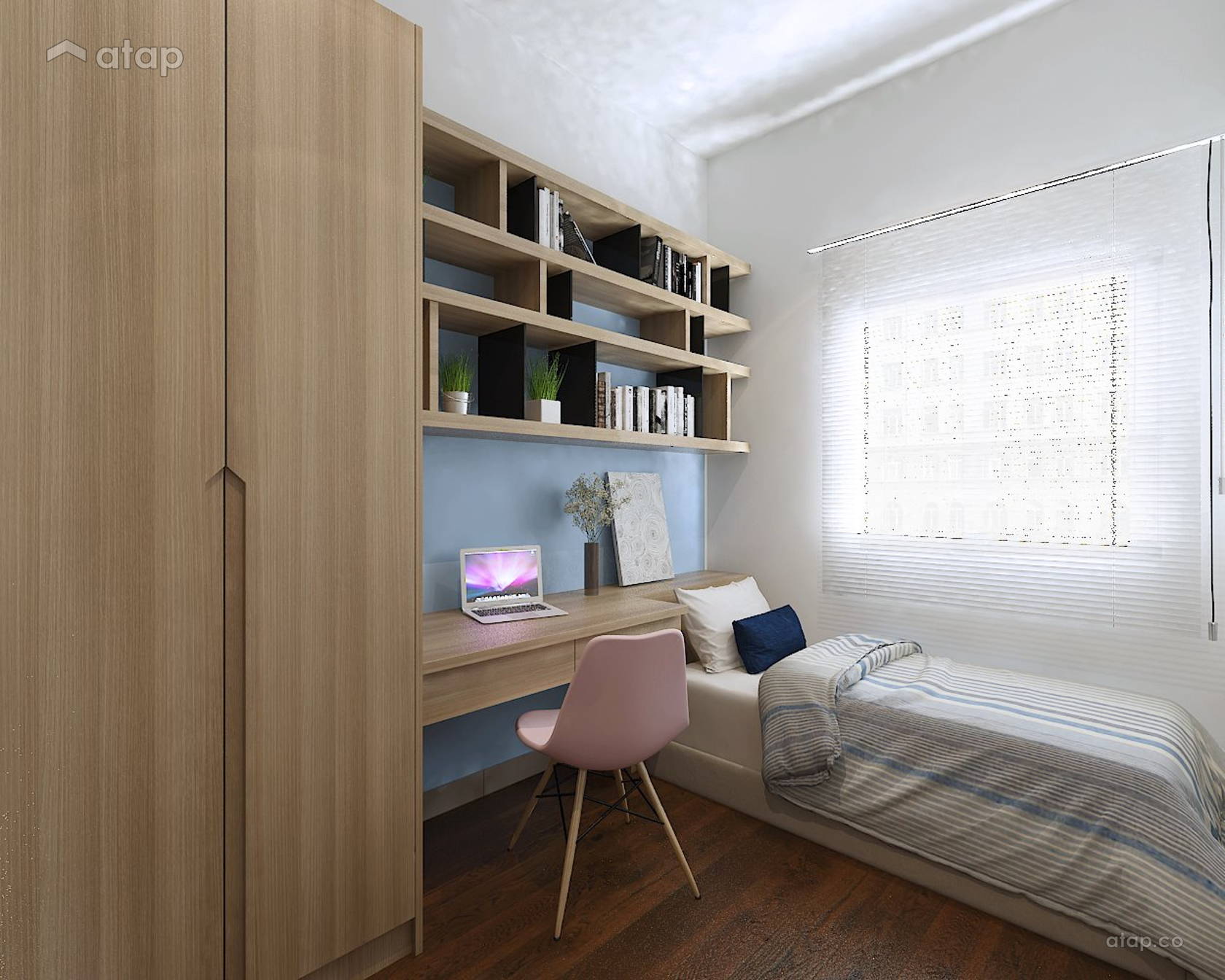 Scandinavian Zen Study Room condominium design ideas & photos Malaysia