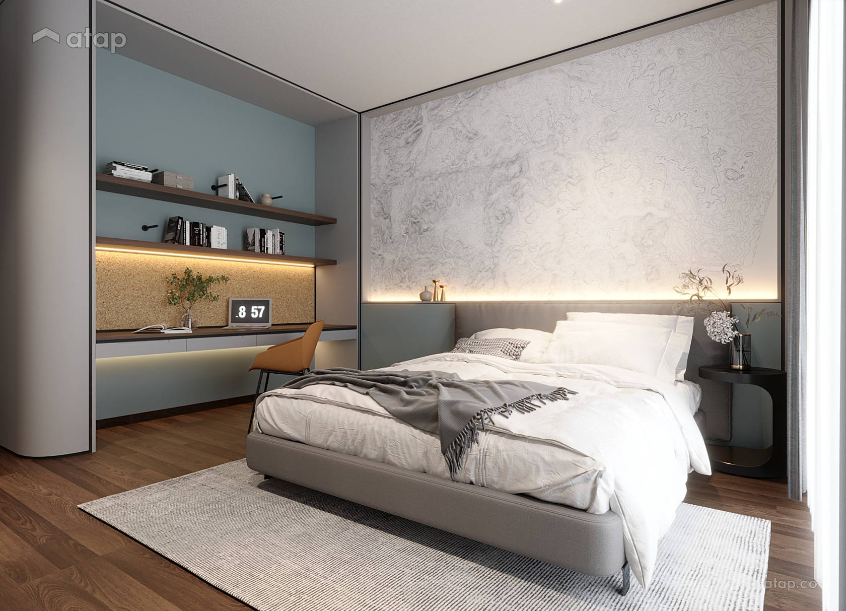 View of Modern Scandinavian Bedroom semi-detached design ideas & photos ...