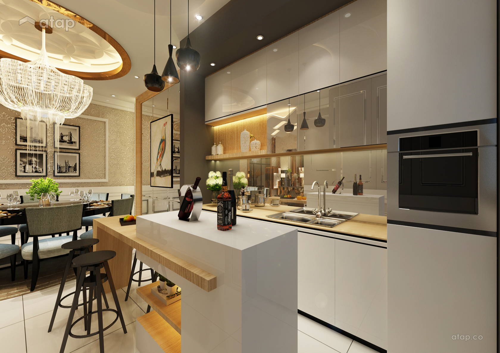 Modern Dining Room bungalow design ideas & photos Malaysia | Atap.co