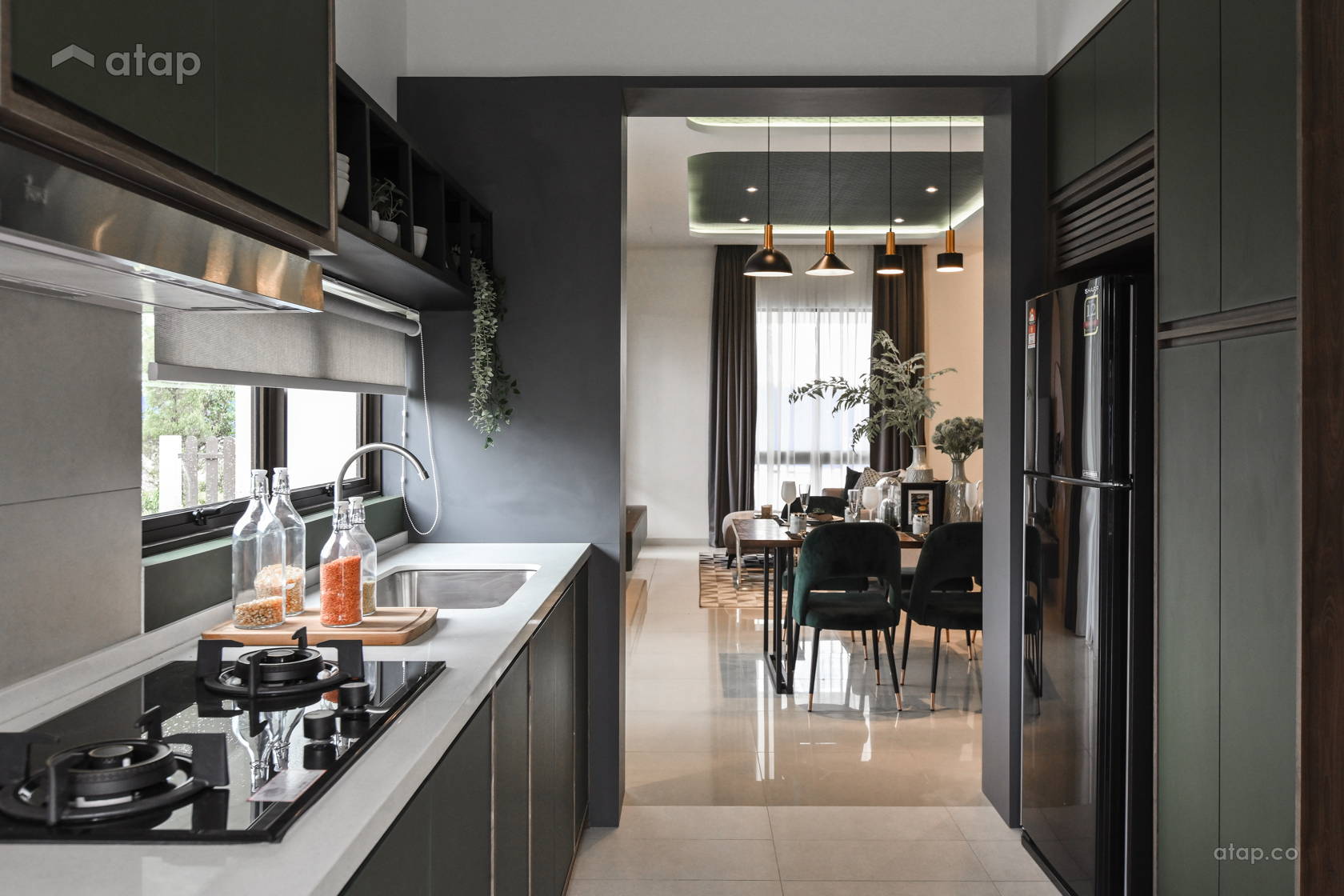 Rt1 Kitchen Modern Retro Dining Room Kitchen terrace design ideas & photos Malaysia ...