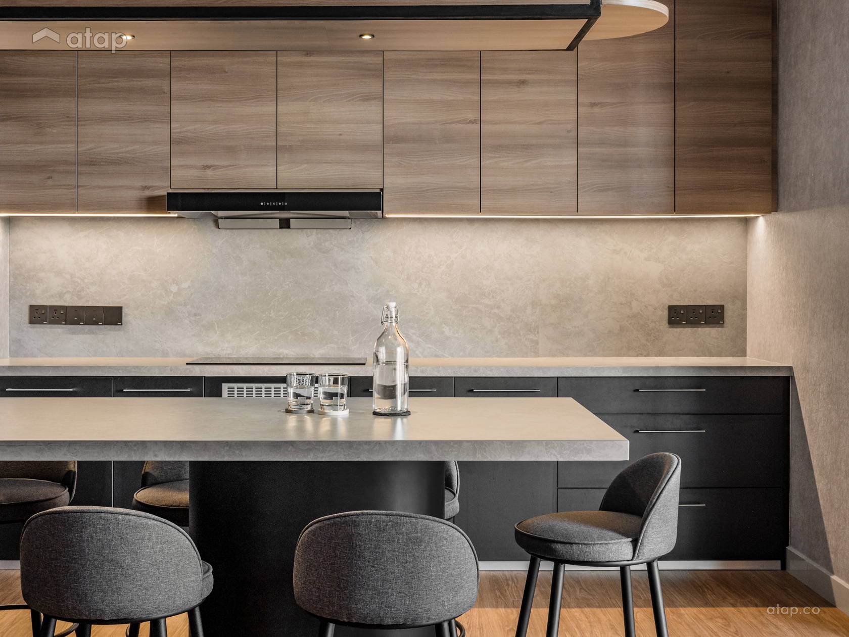 Industrial Modern Dining Room Kitchen condominium design ideas & photos ...
