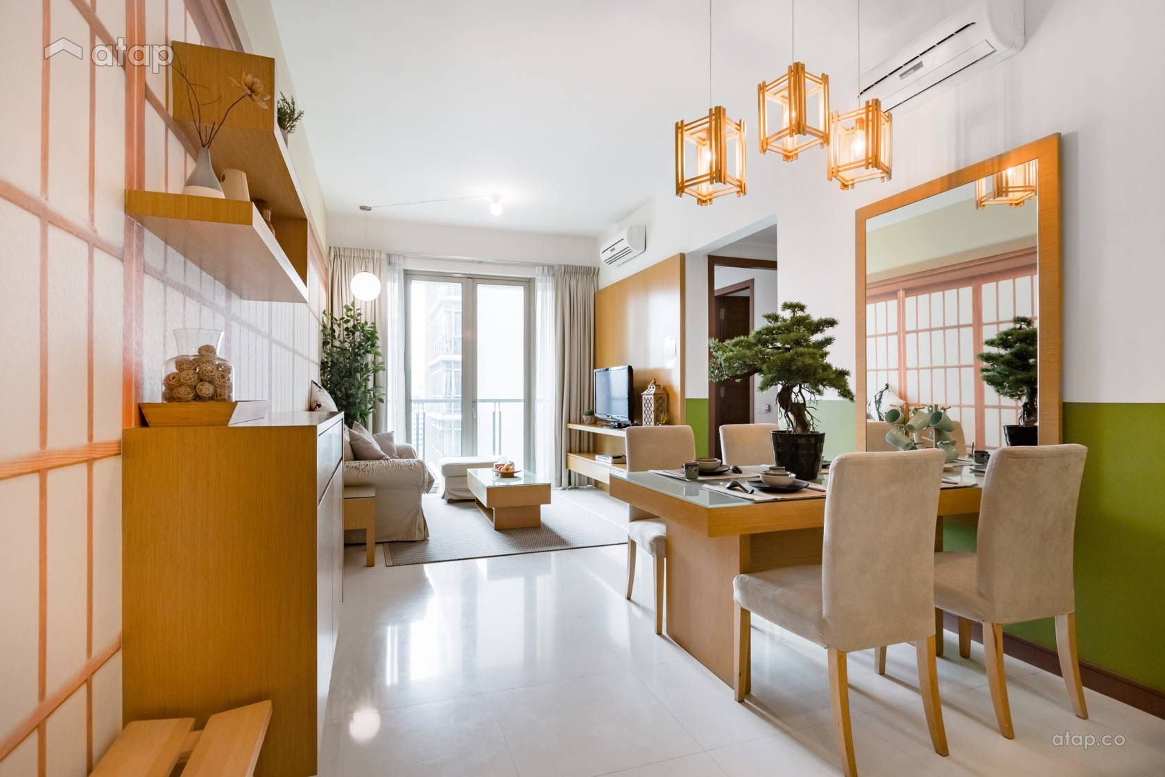 Contemporary Zen Dining Room Living Room condominium design ideas ...