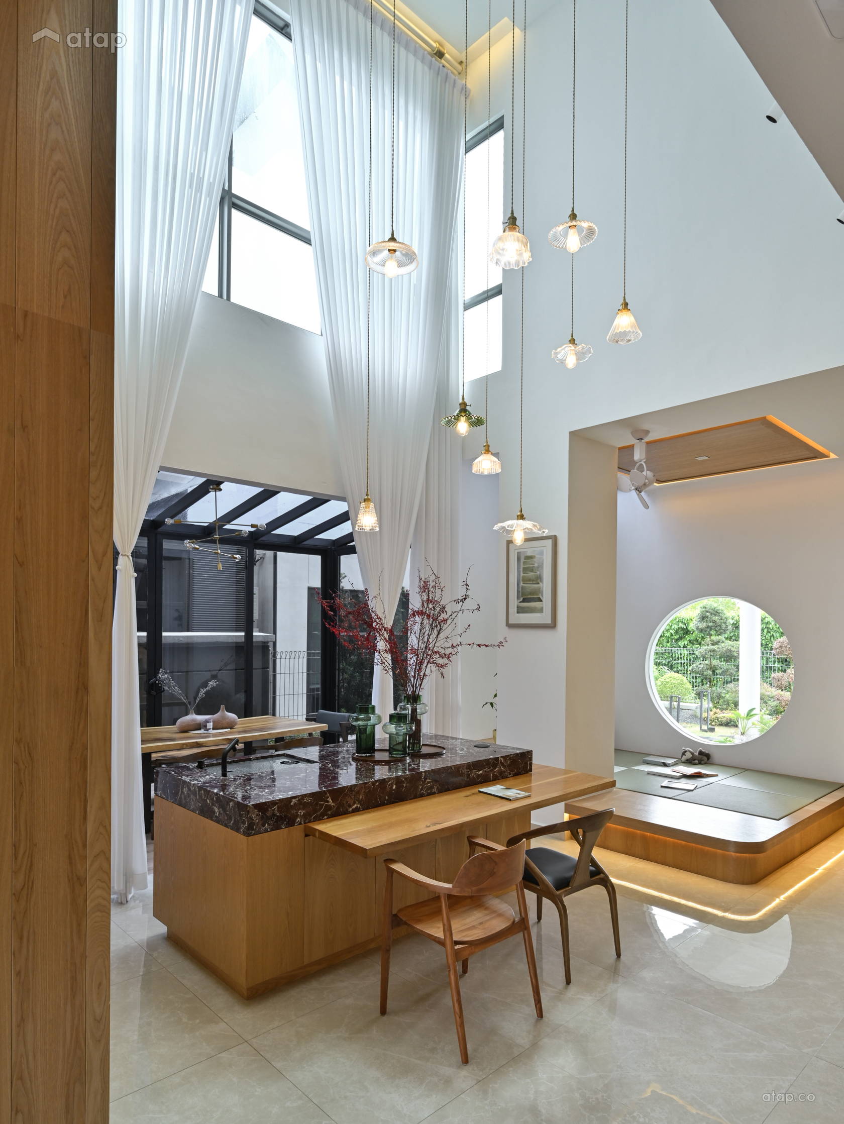 Contemporary Zen Kitchen Living Room bungalow design ideas & photos ...
