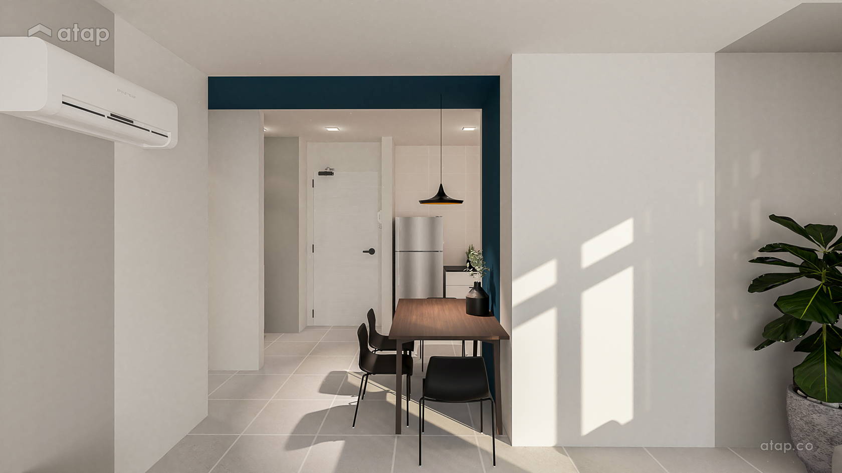 Minimalistic Scandinavian Dining Room Foyer apartment design ideas