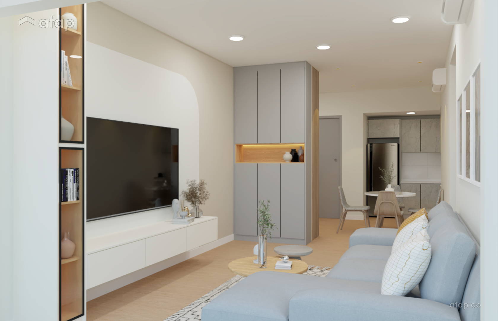 Scandinavian Zen Living Room condominium design ideas & photos Malaysia