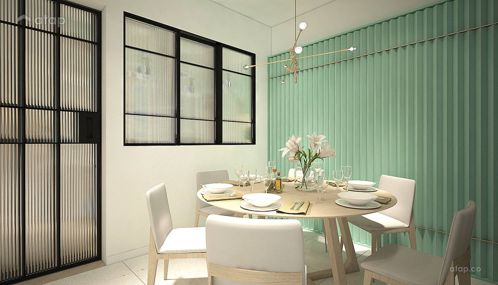 Minimalistic Scandinavian Dining Room terrace design ideas & photos ...
