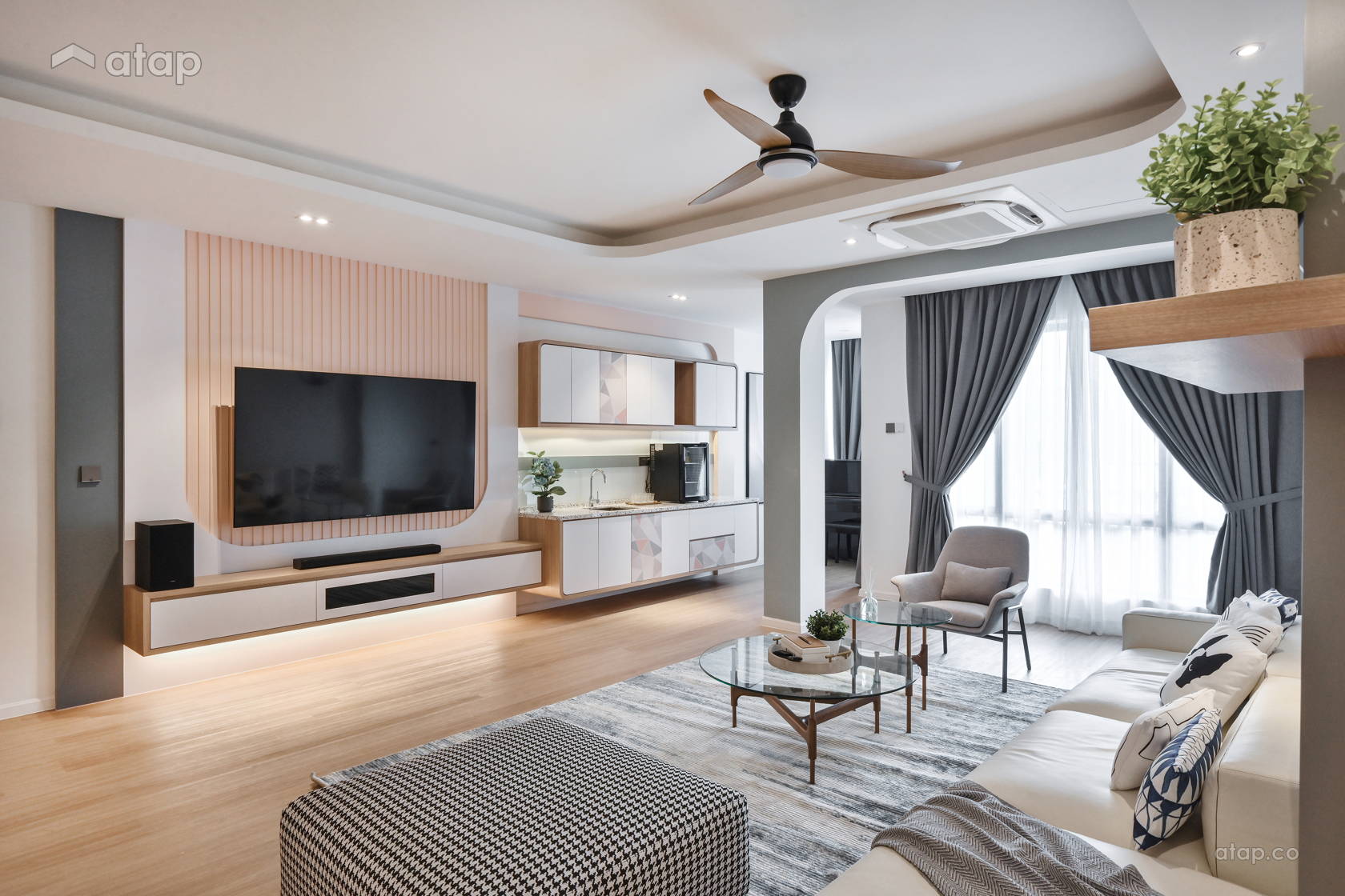 Scandinavian Zen Family Room bungalow design ideas & photos Malaysia ...