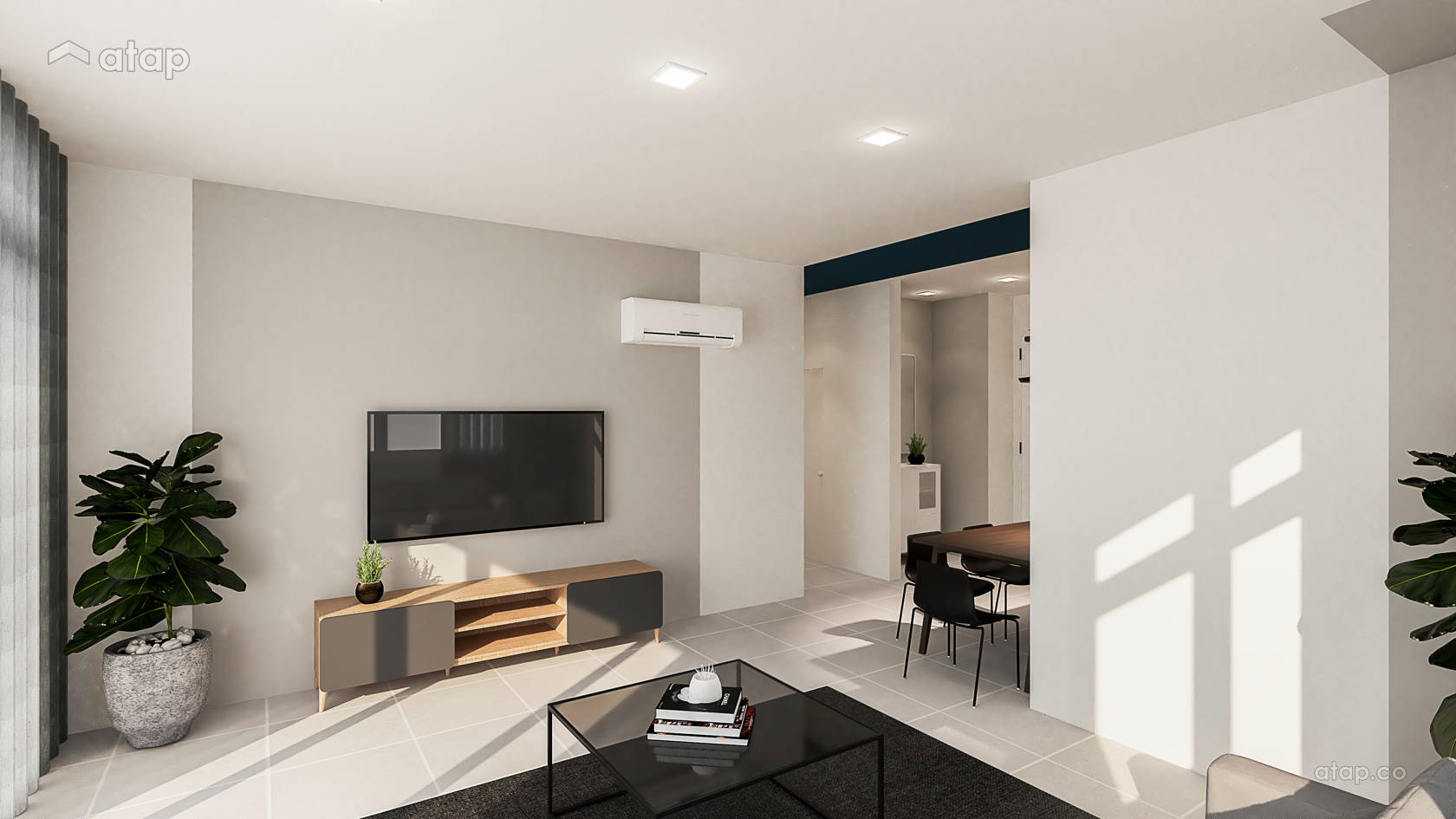 Minimalistic Scandinavian Foyer Living Room apartment design ideas