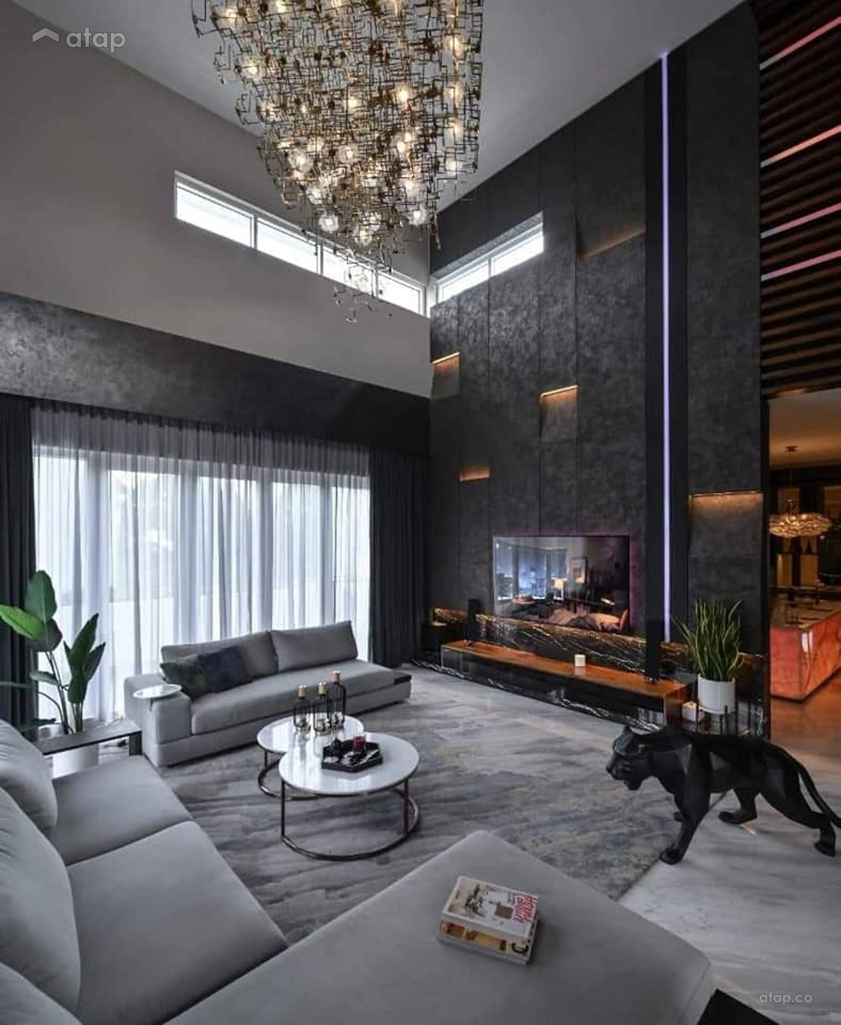 Curated visual reference: Industrial Retro Living Room Skyscraper Design Ideas Photos Malaysia Photo Inspiration