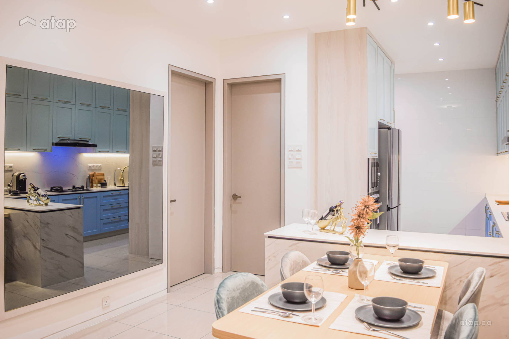 Minimalistic Modern Dining Room Kitchen Terrace Design Ideas Photos Malaysia Atap Co