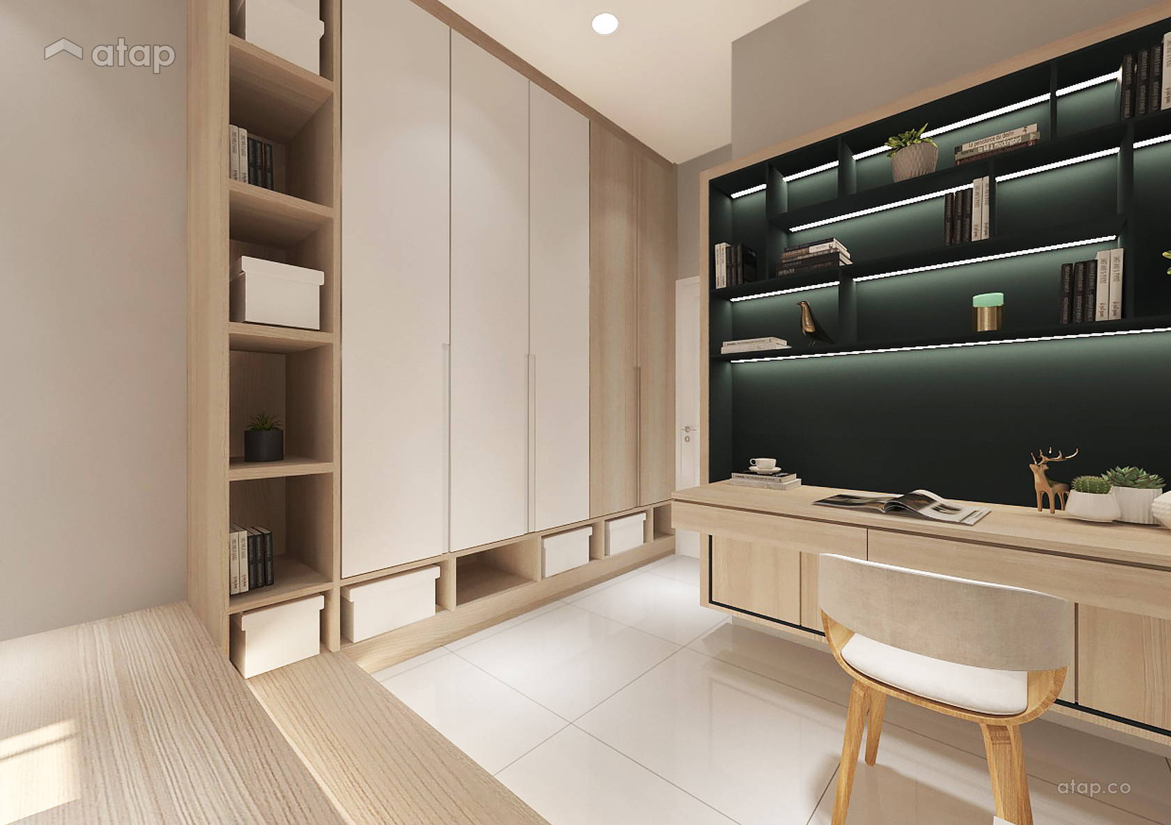 Zen Study Room condominium design ideas & photos Malaysia | Atap.co