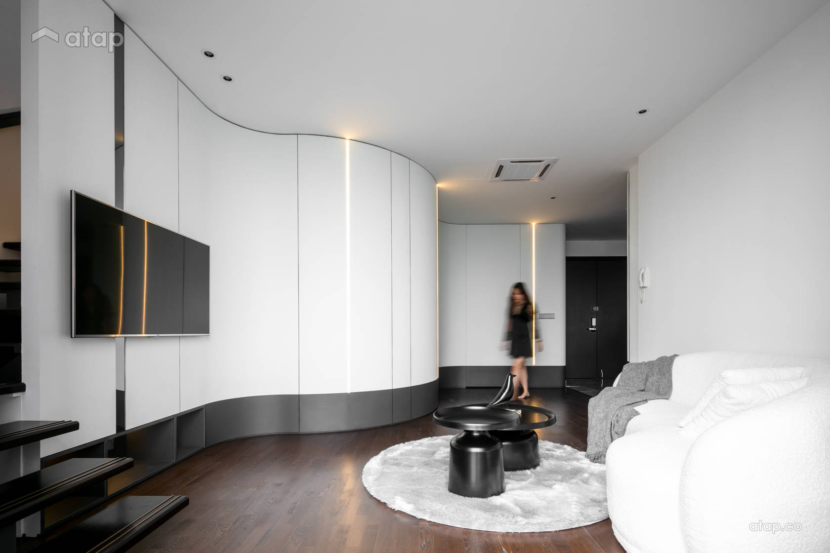 Minimalistic Modern Living Room condominium design ideas & photos