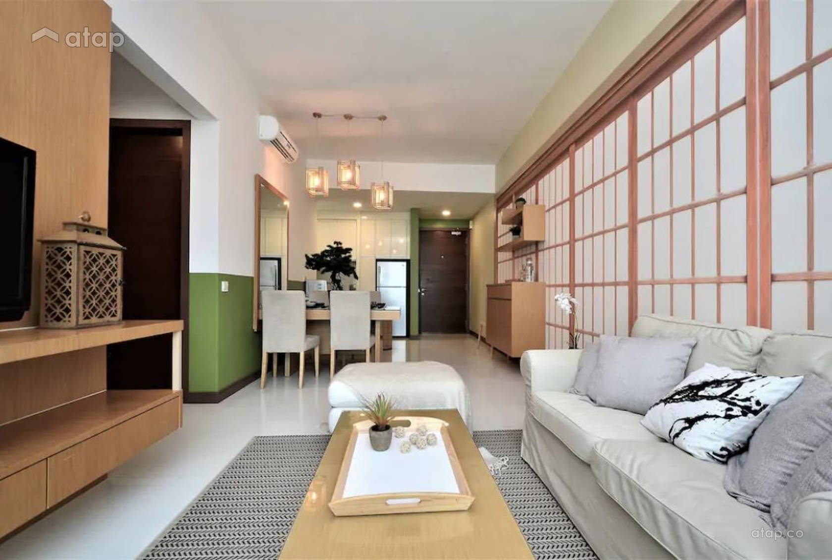 Modern Zen Dining Room Living Room condominium design ideas & photos ...