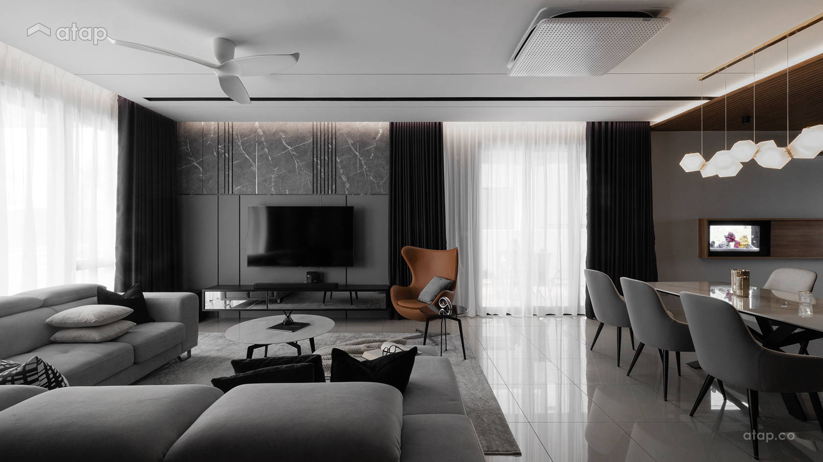 Contemporary Modern Dining Room Living Room @ Luxura 16