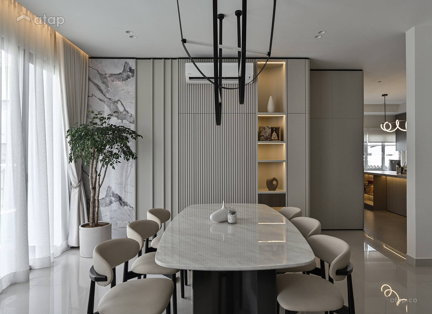 Modern Dining Room bungalow design ideas & photos Malaysia | Atap.co
