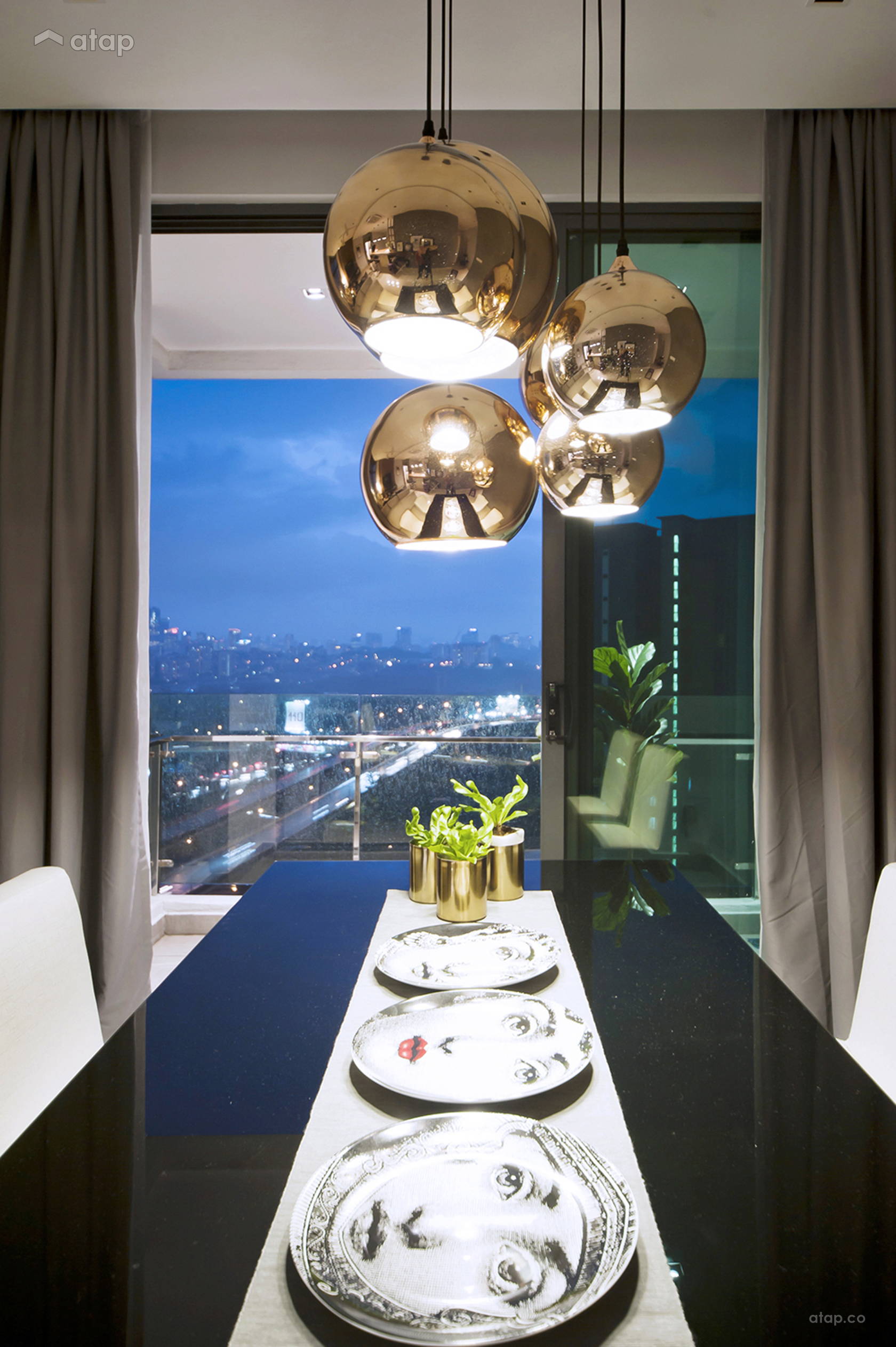 Minimalistic Modern Balcony Dining Room condominium design ideas ...