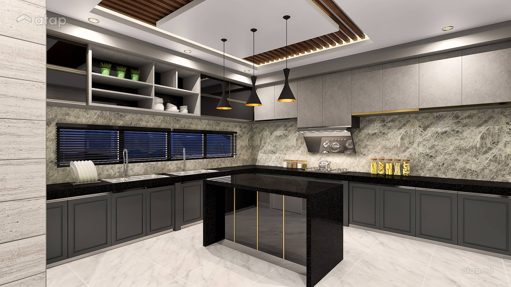 Contemporary Modern Kitchen Bungalow Design Ideas Photos Malaysia Atap Co