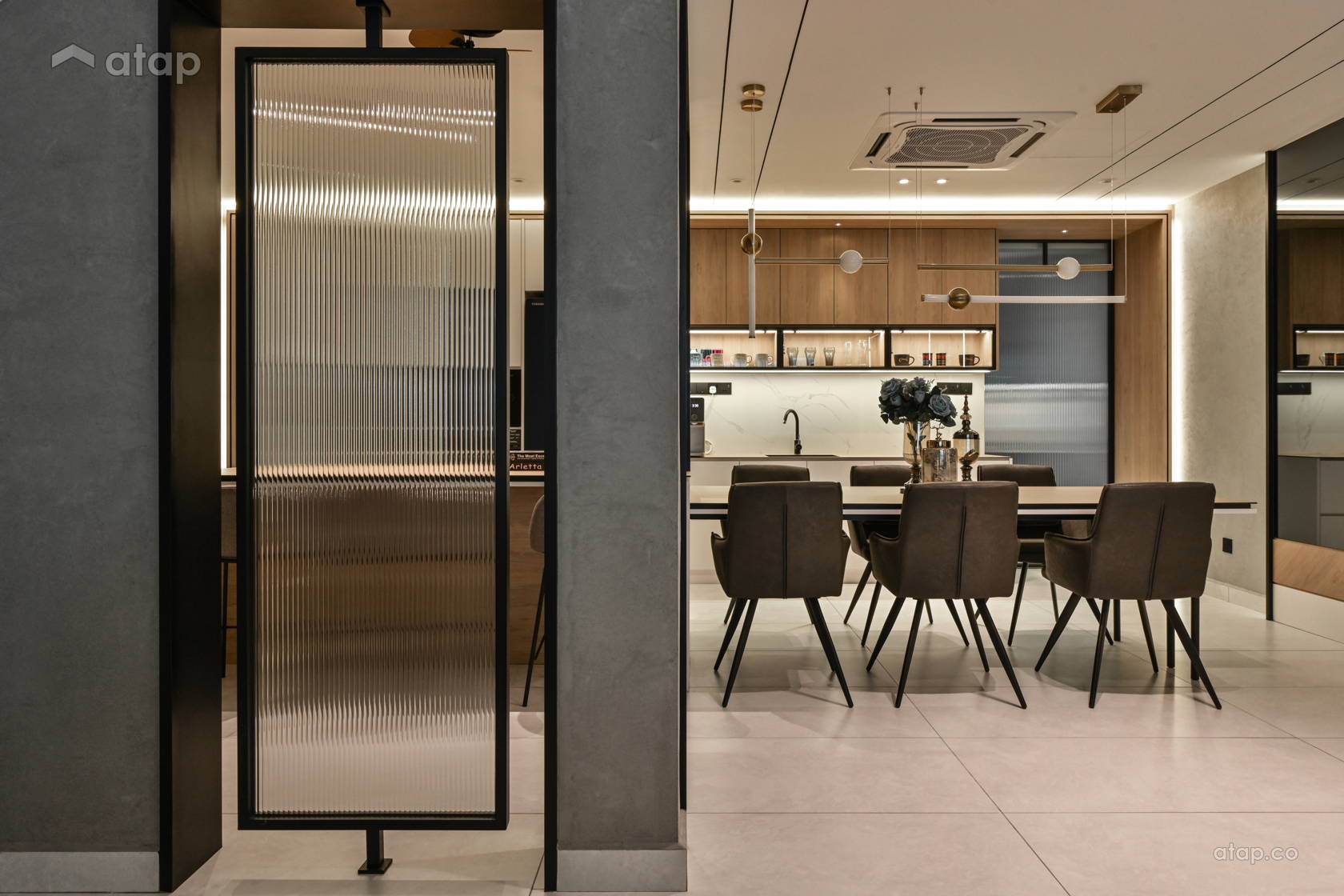 Minimalistic Modern Dining Room Kitchen terrace design ideas & photos