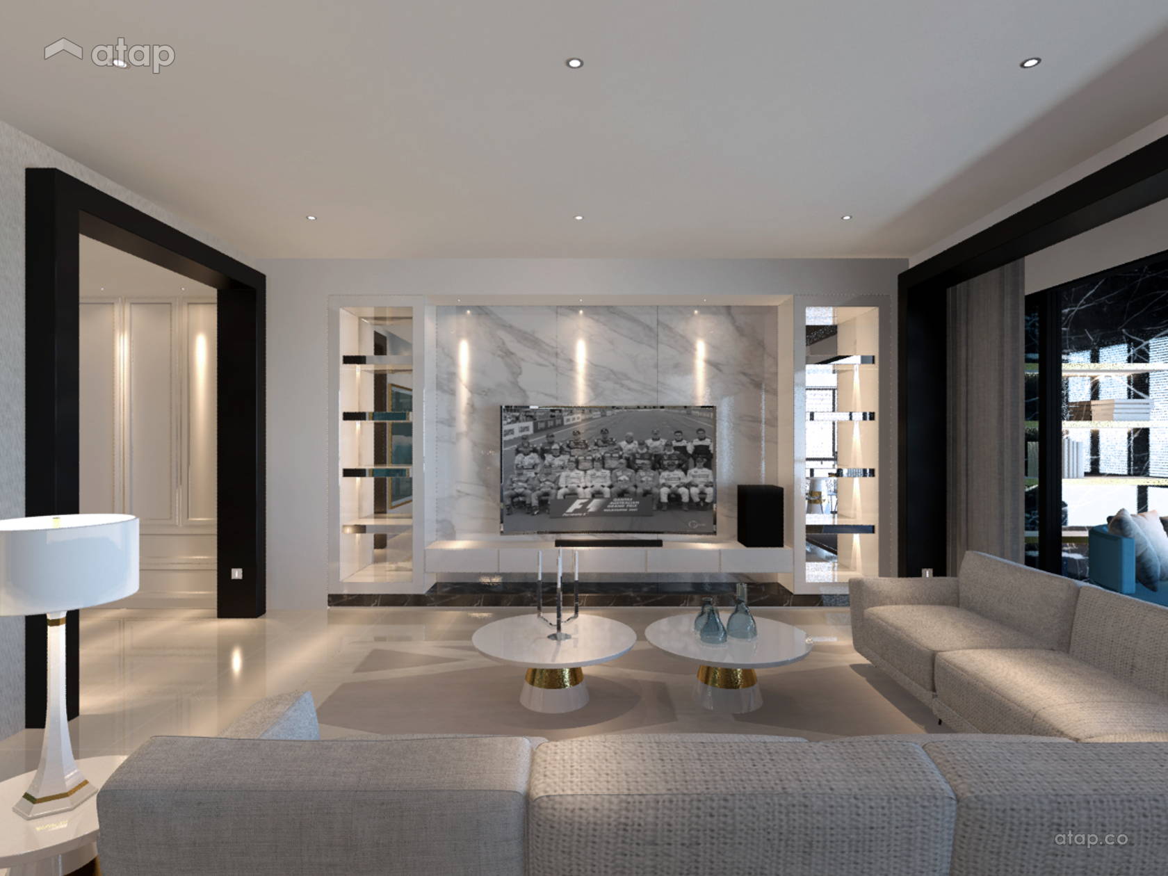 Contemporary Modern Living Room condominium design ideas & photos