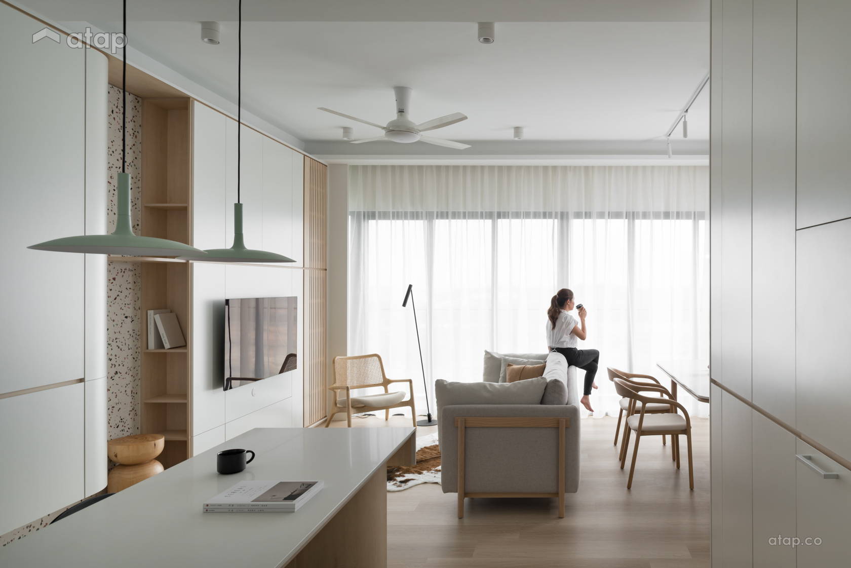 Modern Zen Dining Room Living Room condominium design ideas & photos ...