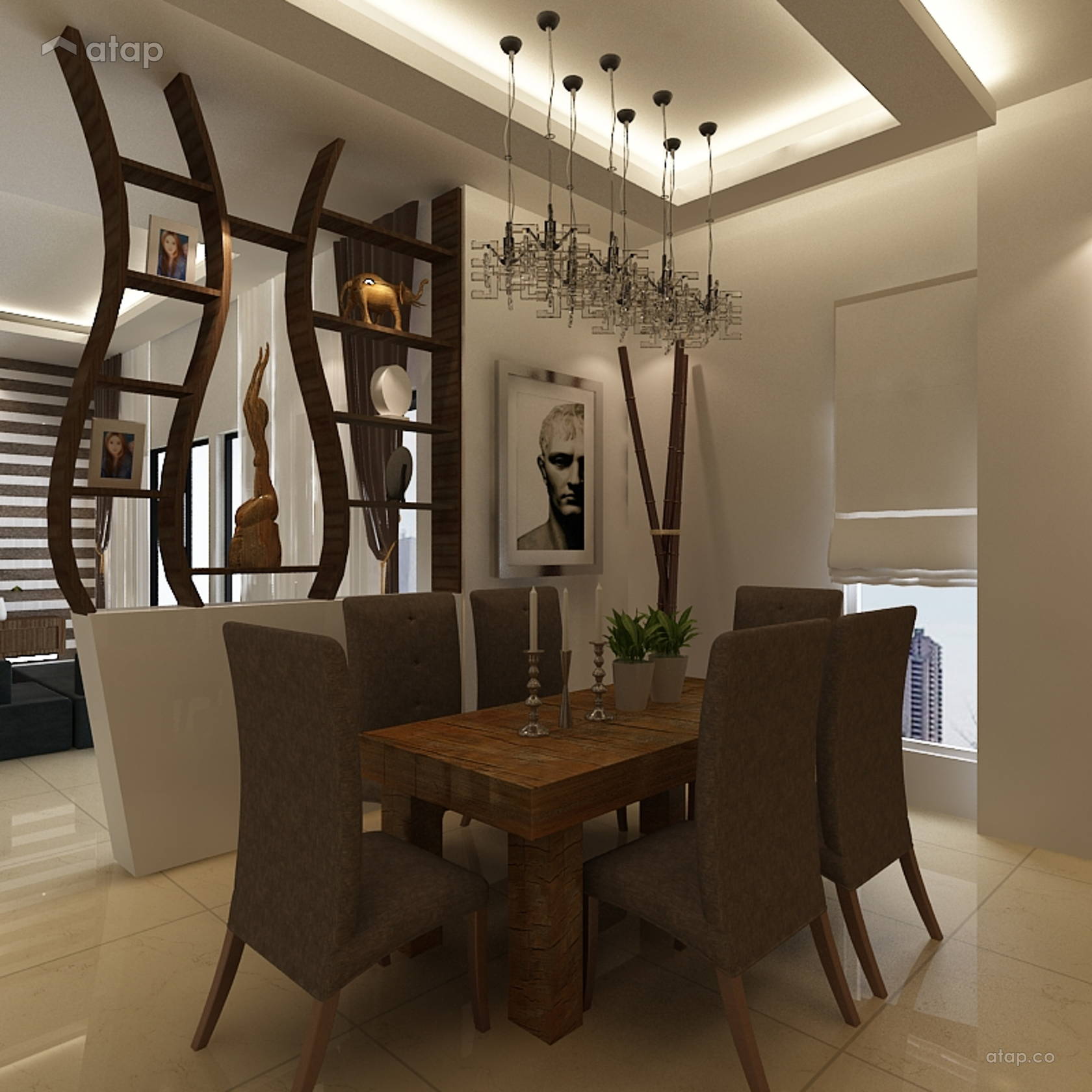 Contemporary Zen Dining Room condominium design ideas & photos Malaysia