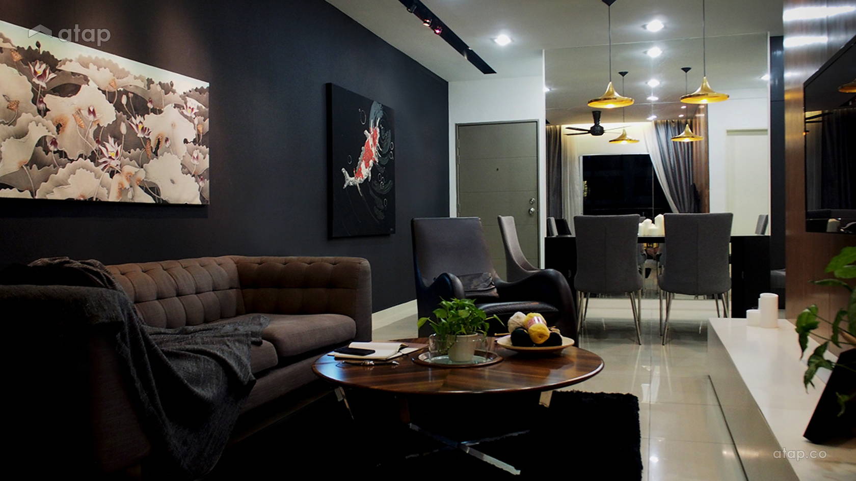 Contemporary Modern Living Room @ C RESIDENCE