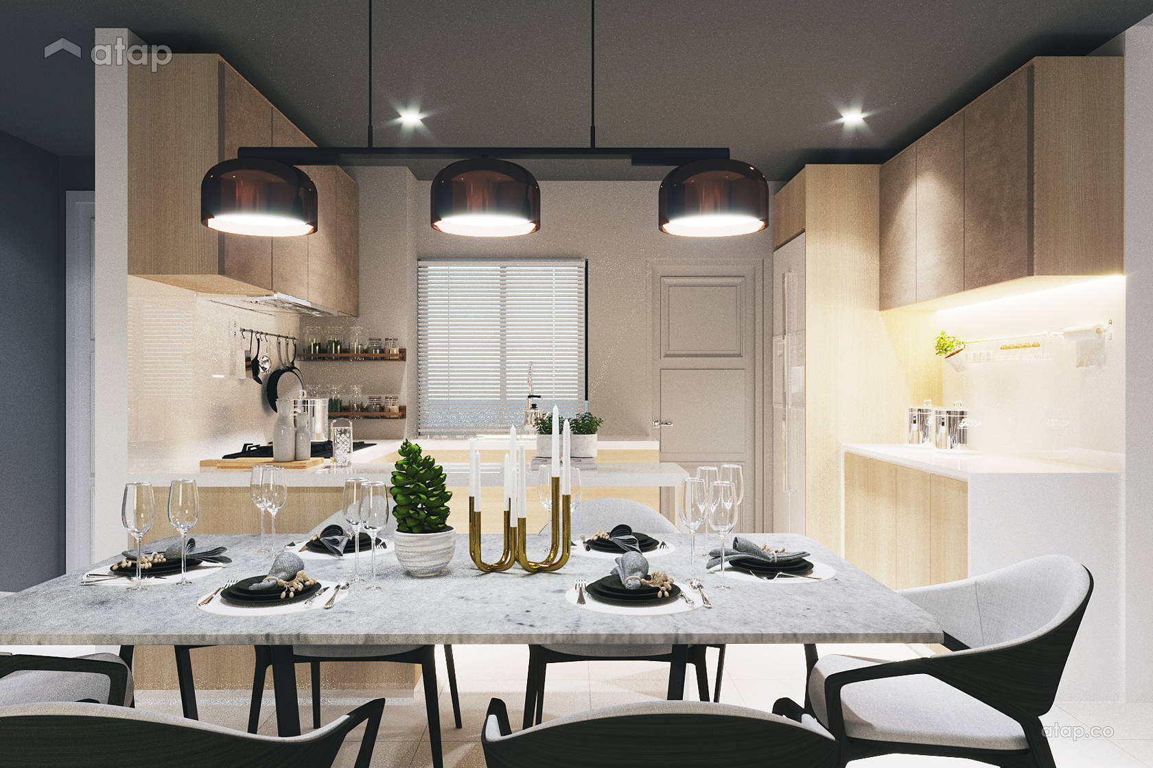 Minimalistic Scandinavian Dining Room Kitchen Bungalow Design Ideas Photos Malaysia Atap Co