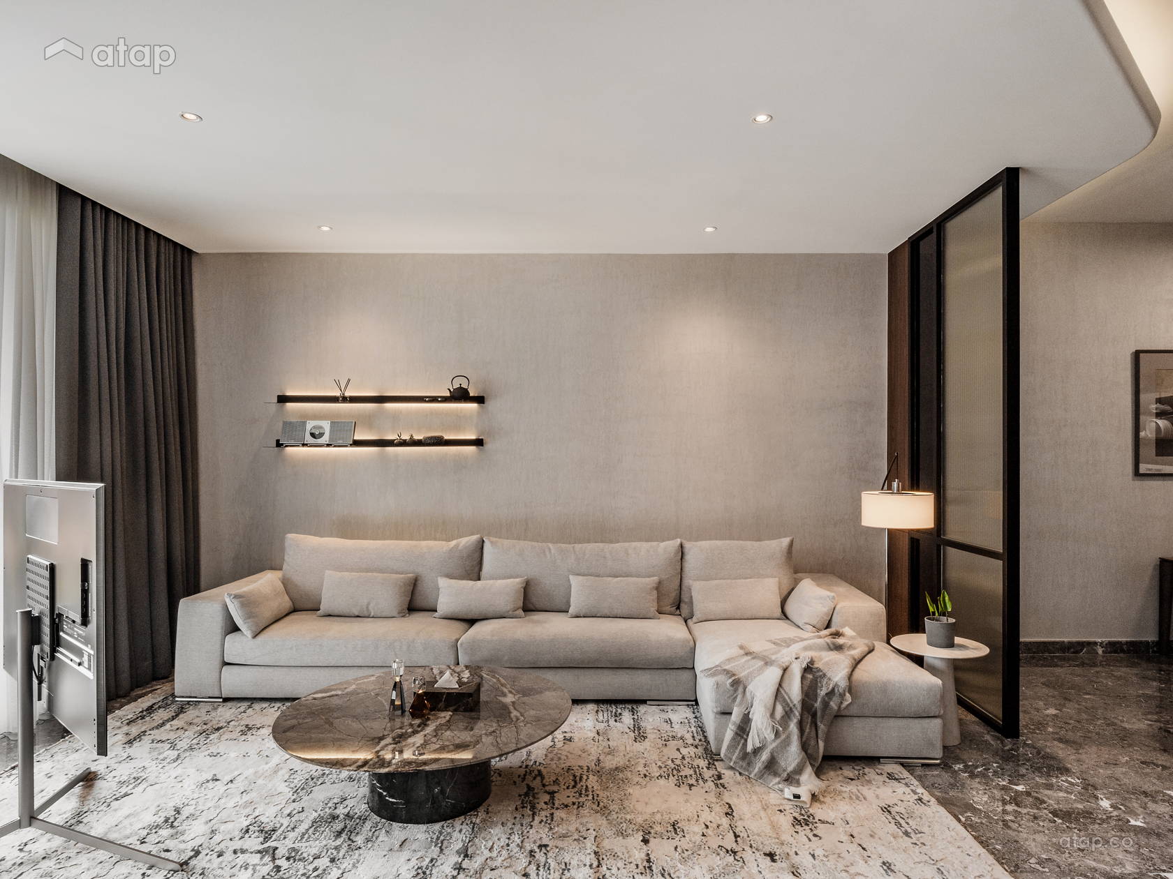 Picture of Industrial Modern Living Room condominium design ideas & photos ...
