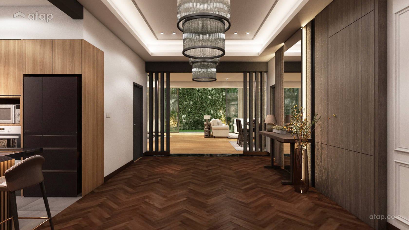 Contemporary Modern Foyer Living Room bungalow design ideas & photos ...