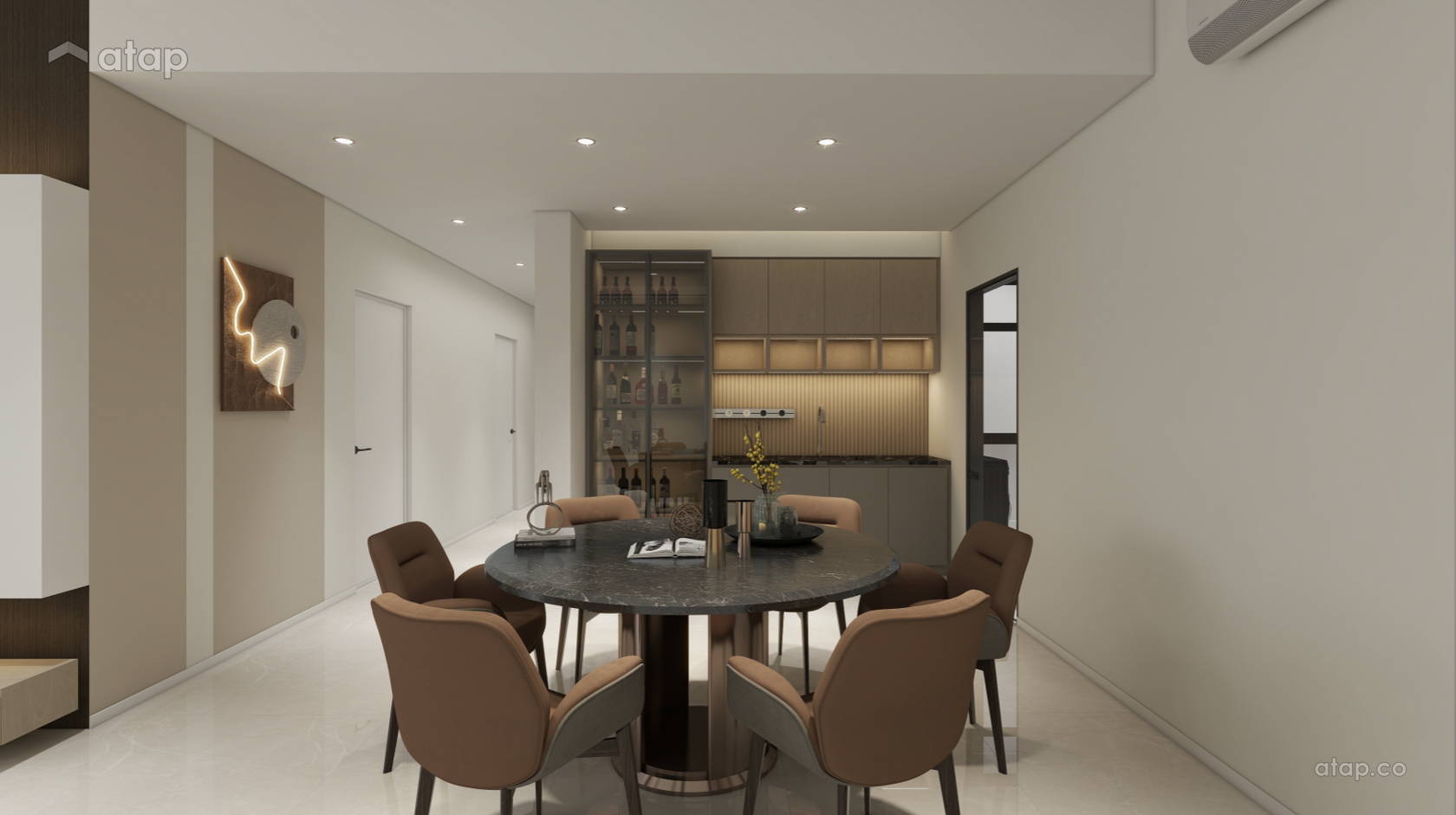 Minimalistic Modern Dining Room condominium design ideas & photos ...